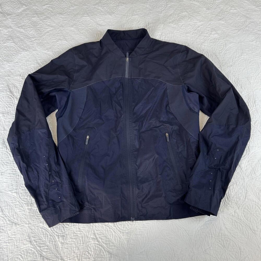 Lululemon Women's Run On Tracker Jacket 6 Midnight Navy Blue Waterproof